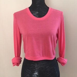 Color Story Pink Long Sleeve Crop Top